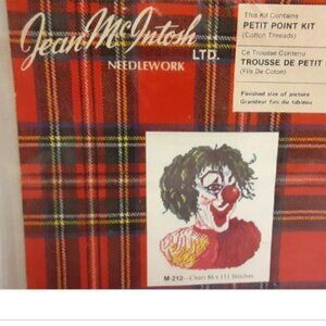 Vintage Jean McIntosh Petit Point Kit M-212 Clown 3 Thread Needlework NEW
